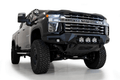 20C SILV 2500/3500 HD UP BOMBER FRONT BUMPER W/3 BAJA LP6 MOUNTS HAMMER BLK W/SATIN BLK PANEL