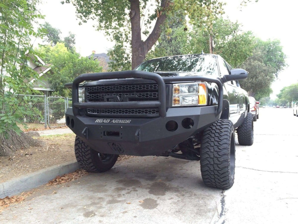 Road Armor 11-14 GMC 2500 Stealth Front Winch Bumper w/Lonestar Guard - Tex Blk