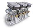 3X2 SBC INTAKE AND SHINY ALUM CARBS KIT