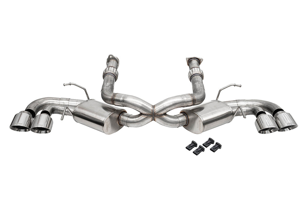 Corsa 20-25 Corvette C8 3in. Cat-Back 4.5in. Tips - Black PVD Carbon Fiber Tips