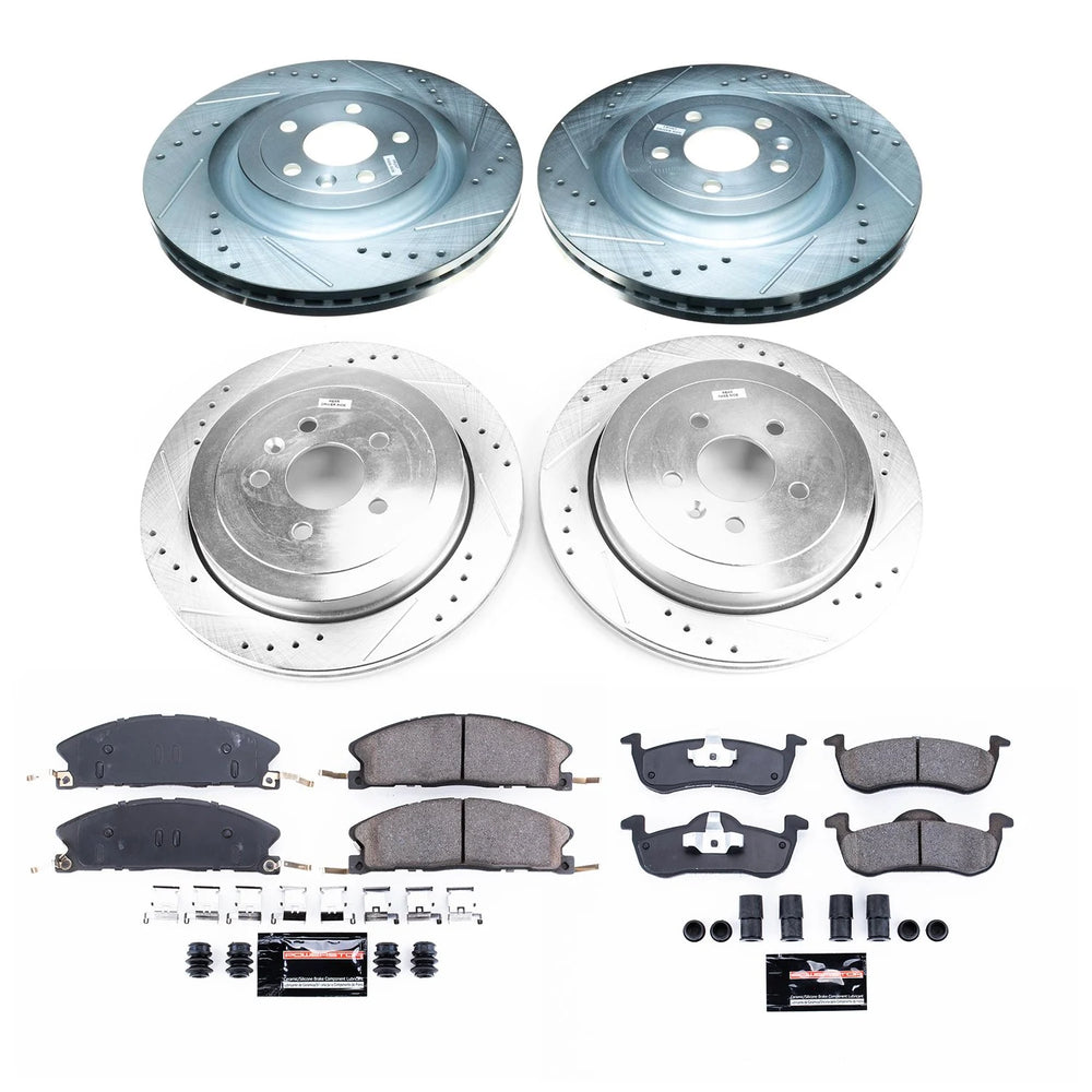 Power Stop 13-18 Lincoln MKT Front & Rear Z23 Evolution Sport Brake Kit