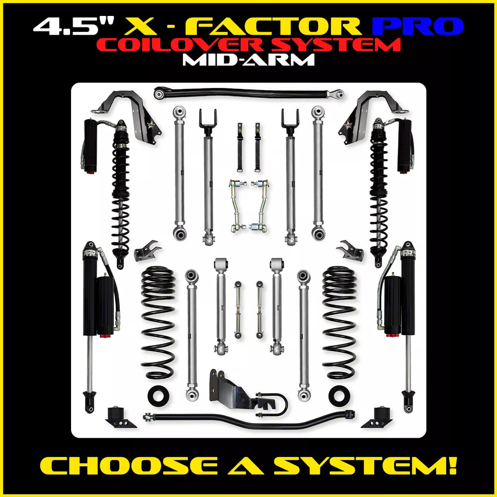 20C WRANGLER JLU 4DR 4.5IN X FACTOR PRO ALUM COIL OVER SYS W/ FAST CD ADJUSTERS
