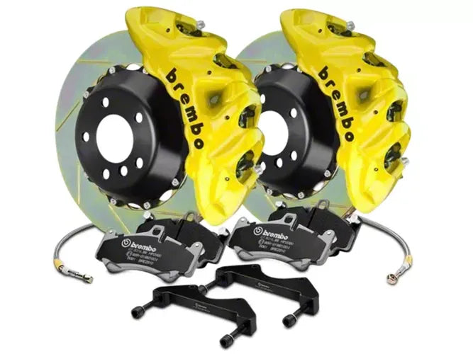 Brembo 17-20 F150 Raptor Front GT BBK 8 Piston Cast 412x38 2pc Rotor Slotted Type-1- Yellow