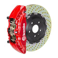 Brembo 00-06 Suburban Rear GT BBK 4 Piston Cast 2pc 355x32 2pc Rotor Drilled-Red