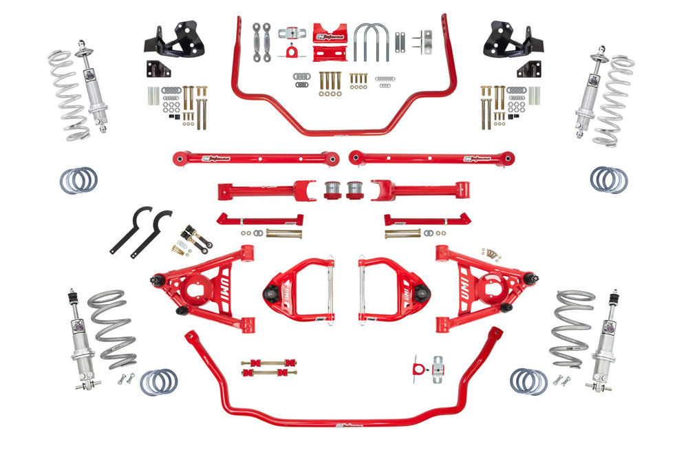 UMI Performance 64-67 GM A-Body Handling Package Stage 2.5 Coilovers - Red