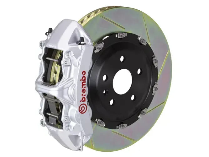 Brembo 15-23 Mustang Front GT BBK 6 Piston Cast 380x34 2pc Rotor Slotted Type1-Silver