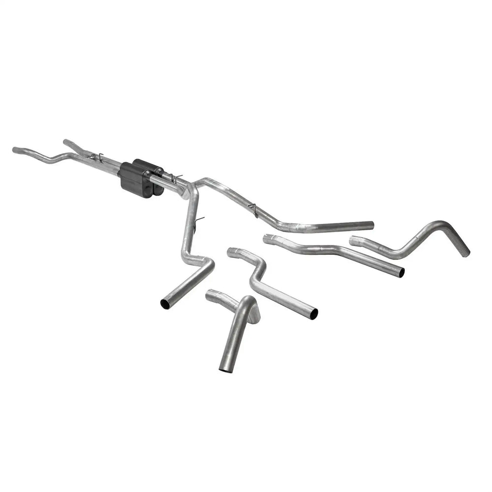 American Thunder Crossmember-Back Exhaust System Fits 1967-1972 Ford F-100/250/350 V8 With Side Tank, 2Wd Long Bed Only, 2.5 Inch 409 Stainless Steel, Dual Exit Flowmaster