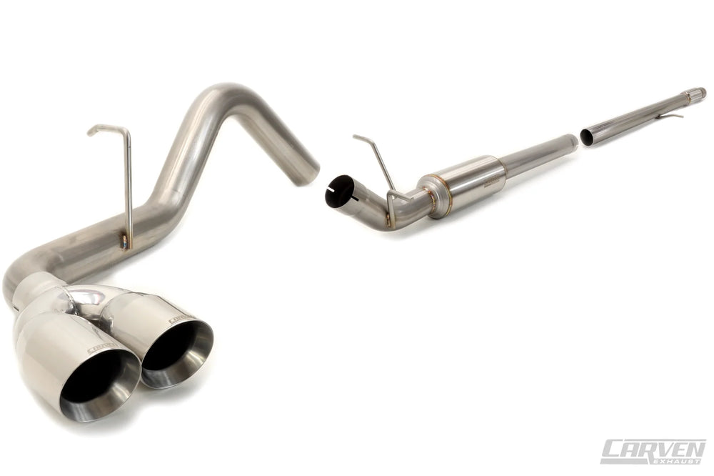 Carven 19-20 GMC Sierra 1500 5.3L (DC Std/CCSB 5.7ft Bed) Competitor Series CB w/Dual Tip - Polished