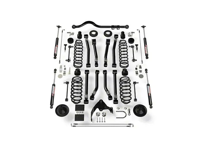 JKU 4DOOR 4 LIFT KIT W/ 8 ALPINE FLEXARMS TRACK BAR & VSS 9550 SHOCKS