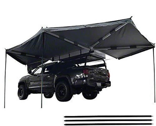 Overland Vehicle Systems HD Nomadic 270 - Awning Driver Side Grey Body Green Trim Black Travel Cover - No Brackets No Hardware No Accessories