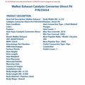 Walker Exhaust auto part