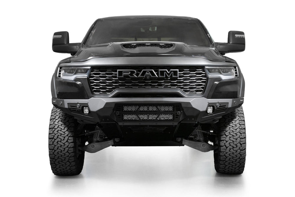 Addictive Desert Designs 25+ RAM 1500 RHO Bomber Front Bumper  (20 Inch Lights)