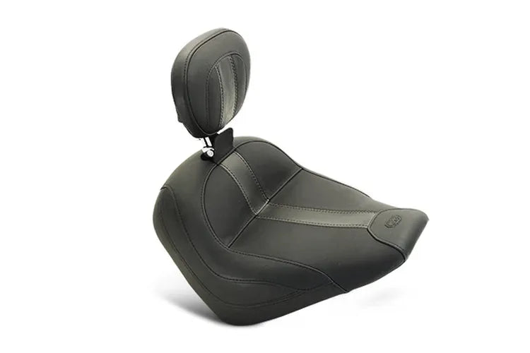 Mustang 15-21 Indian Scout Standard Touring Solo Seat w/Driver Backrest w/Studs - Brown