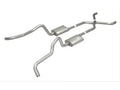 Crossmember Back w X-Pipe Exhaust System 55-57 Chevy Wagon Split Rear Dual Exit 2.5 in Intermediate X-Pipe And Tail Pipe Race Pro Mufflers Hardware Incl Tip Not Incl Pypes Exhaust