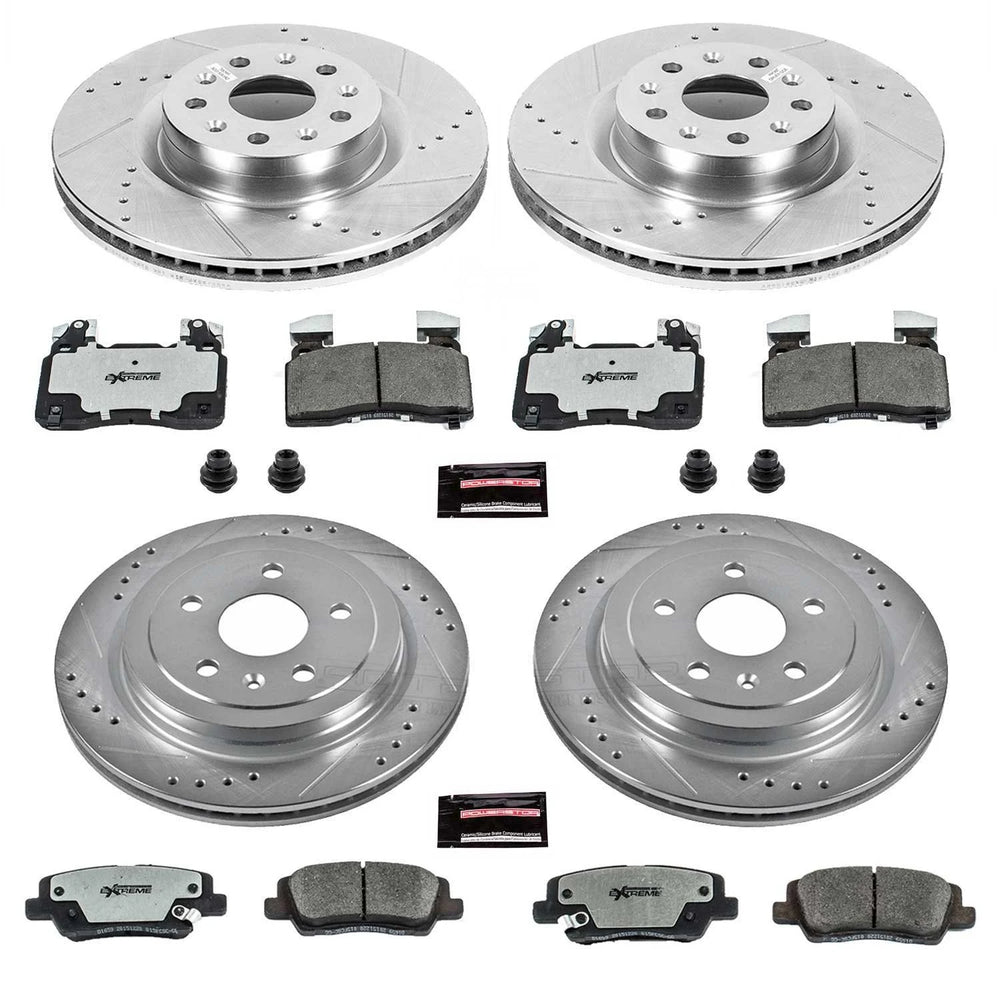 Power Stop 14-18 Cadillac CTS Front & Rear Z26 Street Warrior Brake Kit