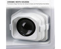 PROJECTOR HEADLIGHTS WITH LED BAR WHITE HOUSING AND CLEAR LENS AMBER REFLECTOR - SWITCHBACK TURN SIGNAL - BREATHING LIGHT EFFECT