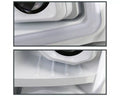 PROJECTOR HEADLIGHTS WITH LED BAR WHITE HOUSING AND CLEAR LENS AMBER REFLECTOR - SWITCHBACK TURN SIGNAL - BREATHING LIGHT EFFECT