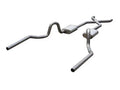 Crossmember Back w X-Pipe Exhaust System 64-74 GM A Body Split Rear Dual Exit 3 in Intermediate And Tail Pipe Turbo Pro Mufflers Hardware Incl Tip Not Incl Pypes Exhaust