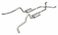 Crossmember Back w X-Pipe Exhaust System 55-57 Chevy Wagon Split Rear Dual Exit 2.5 in Intermediate X-Pipe And Tail Pipe Violator Mufflers Hardware Incl Tip Not Incl Pypes Exhaust