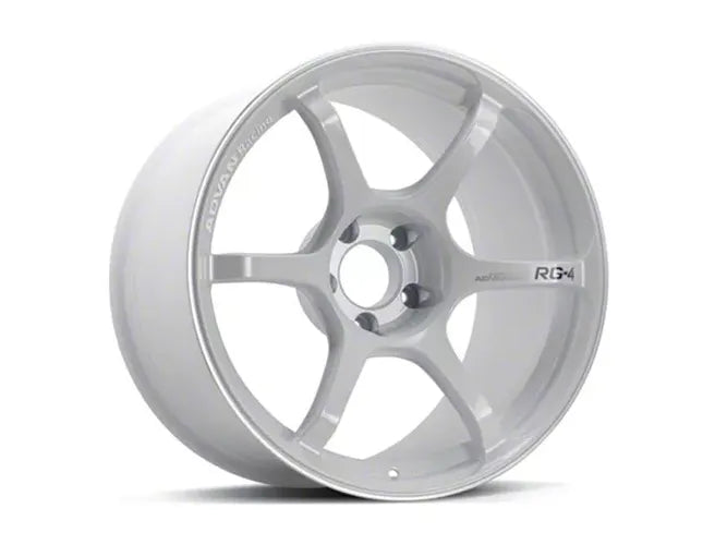 Advan RG-4 18x8 +44 5-114.3 Racing White Metallic & Ring Wheel
