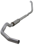 Turbo Back Exhaust 00-03.5 F250/F350 5 Inch Single In/ Single Out Pass With Muffler Aluminum Diamond Eye