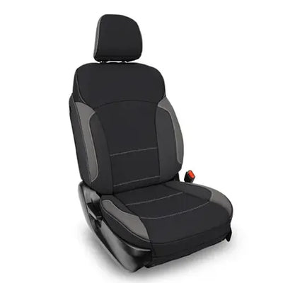 1823 SUBARU CROSSTREK (PAIR) FRONT SEAT COVERS BLACK WITH RED STITCH