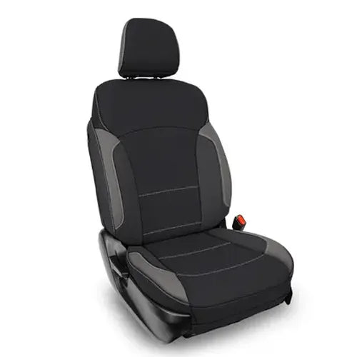 1823 SUBARU CROSSTREK (PAIR) FRONT SEAT COVERS BLACK WITH RED STITCH