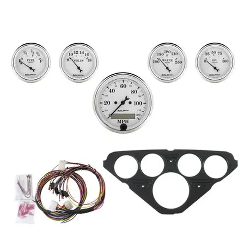 ~(7 lbs. 18X11X7)~ GAUGE KIT 5 PC CHEVY TRUCK 55-59 MPH/FUEL/OILP/WTMP/BAT OTW