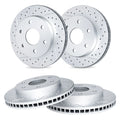 R1 19-25 Cadillac Escalade ESV Front & Rear Drilled & Slotted Carbon Coated Brake Rotor Set