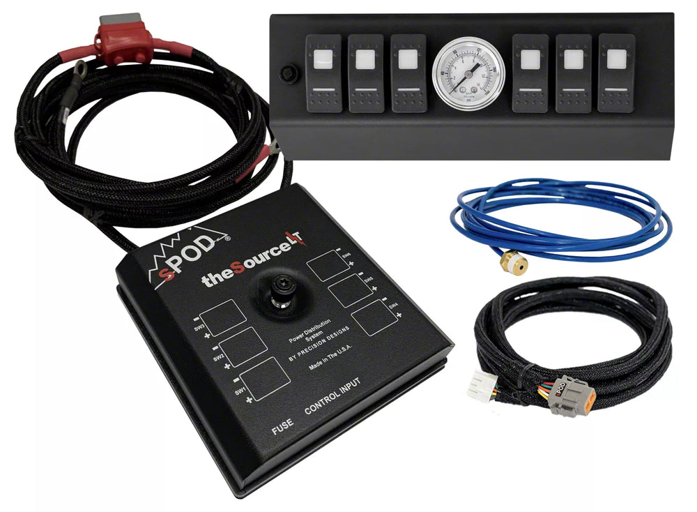 Spod 07-08 Jeep Wrangler JK SourceLT w/ Air Gauge and Green LED Switch Panel