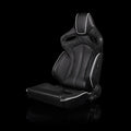 Braum Orue Series Sport Seats - Black Diamond (White Stitching) - BRR6-BDWS