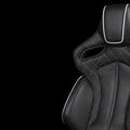 Braum Orue Series Sport Seats - Black Diamond (White Stitching) - BRR6-BDWS