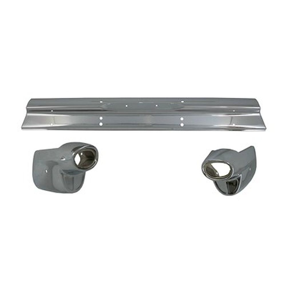 BUMPER; REAR; 3-PIECES; CENTER; LH