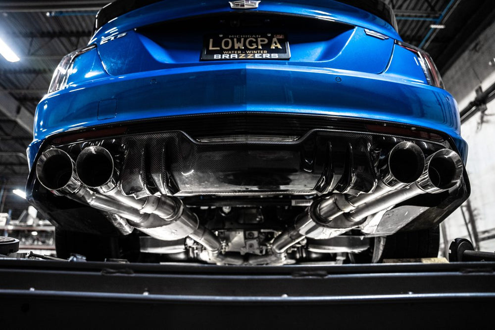 Stainless Works 22-25 Cadillac CT5-V Blackwing Catback Exhaust - Black Chrome Tips