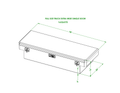 CROSSBODY TOOLBOX 16X26X70 DIAMOND PLATE EXTRA WIDE DOUBLE DOOR GLOSS ALUMINUM