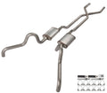 1966-71 Ford Fairlane 2.5 Xpipe Crossmember Back Quarter Panel Exit Exhaust Turbo Pro Mufflers