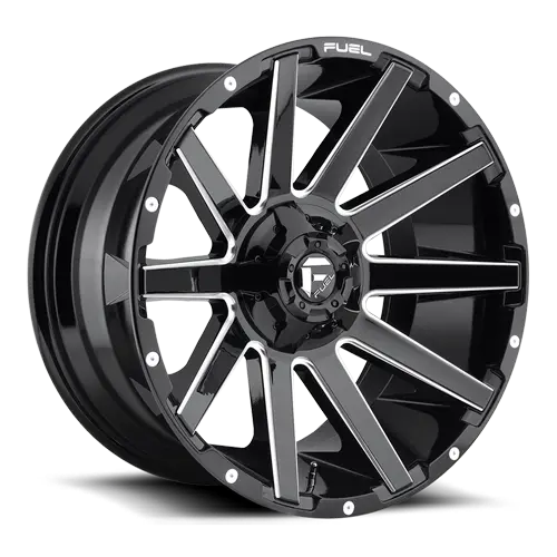 ~(54 lbs. 25X25X15)~ CONTRA 22x12 5x139.70/5x150.00 GLOSS BLACK MILLED (-44 mm)