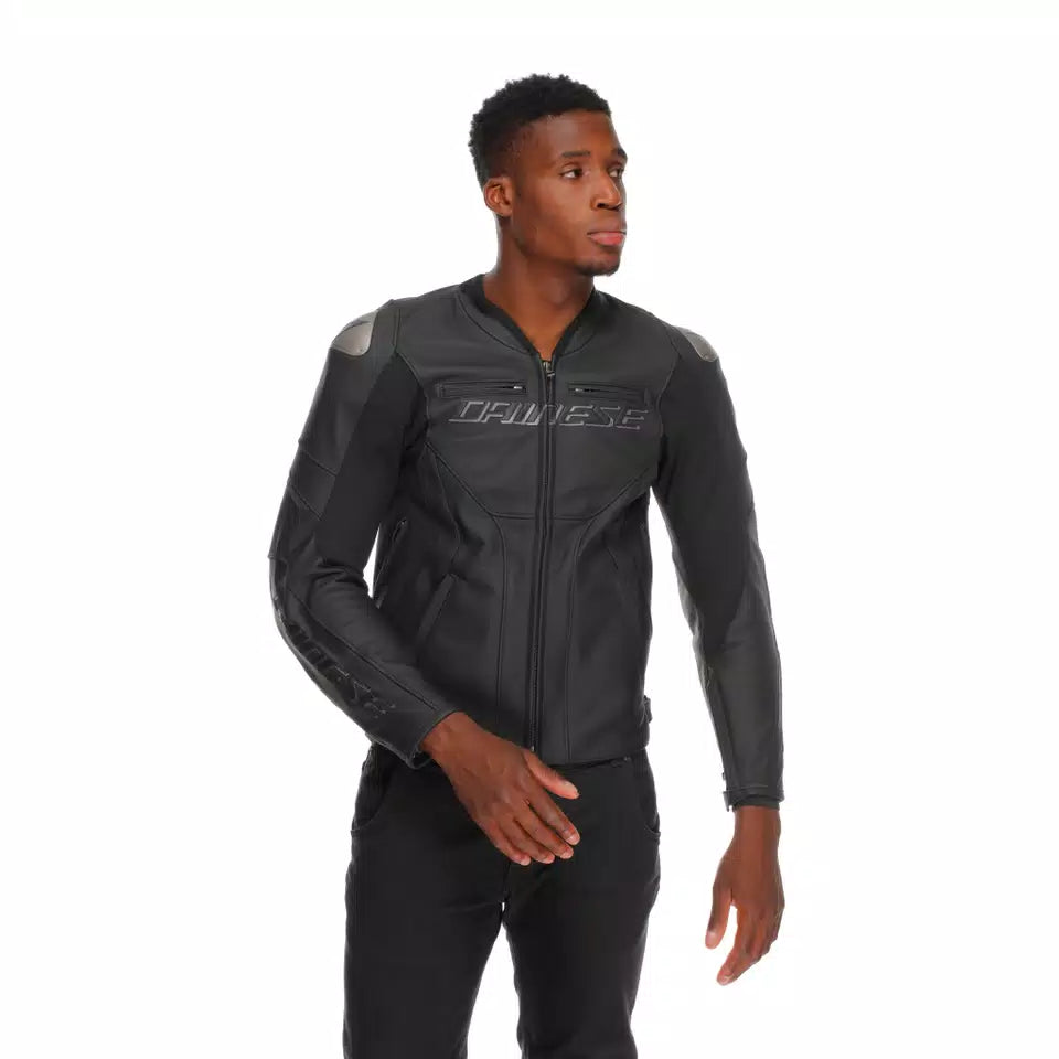 Dainese Racing 5 Leather Jacket Black/Black/Black Size - 58