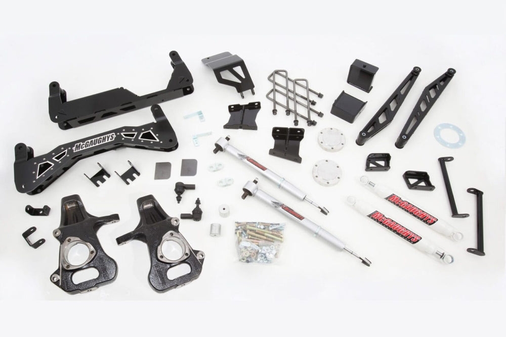 ~(305 lbs. 25X3X3)~ BLACK STAINLESS KIT 2007-2013 4WD 7 in LIFT KIT 1/2 TON GM TRUCK W/ ADJUSTABLE FRONT STRUTS AND REAR SHOCKS