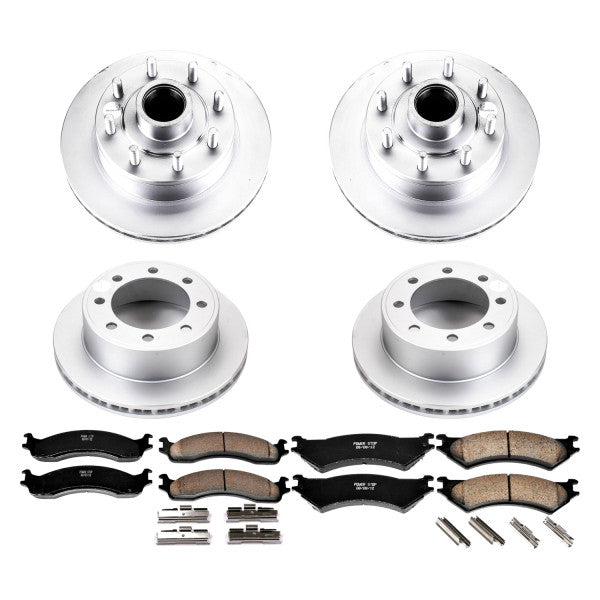 Power Stop 99-07 Ford E-350 Super Duty Front and Rear Z17 Coated Brake Kit