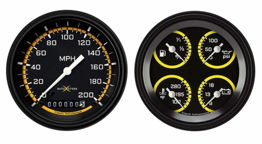 AUTO CROSS YELW 3IN SPEEDO/QUAD SET