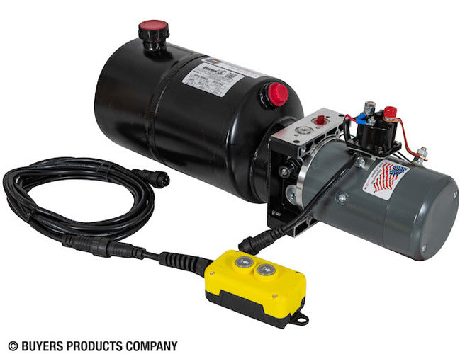 BUYERS 3WAY DC POWER UNIT WITH 1.5 GALLON STEEL RESERVOIR AND ELECTRIC CONTROLS