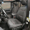 PRP 07-10 Jeep Wrangler JK Rear Seat Covers/2 door - Black with Red Stitching
