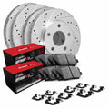 R1 17-19 Ford Escape Front & Rear Drill/Slot Silver Rotors w/Optimum Pads