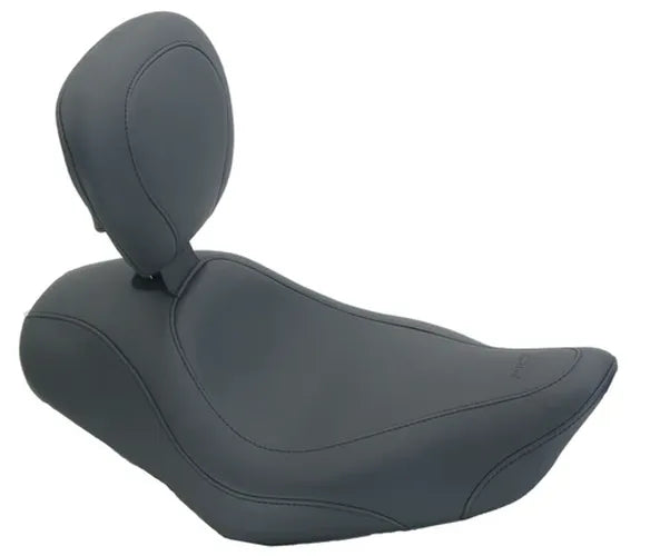 Mustang 04-21 Harley Sportster Wide Tripper Solo Seat w/Driver Backrest Diamond Stitch - Black