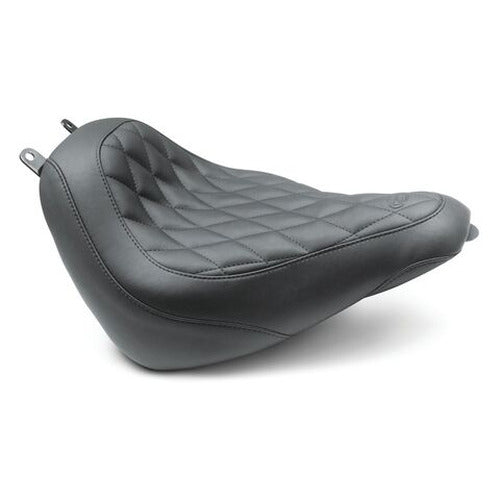Mustang 18-21 Harley Heritage Classic & Deluxe Wide Tripper Solo Seat w/Driver Backrest - Black