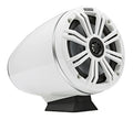 KMFC65 (165mm) Loaded Marine Flat Surface Mount Cans with 45KM654L speaker pair; white grill on white can