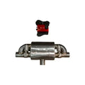T Style Universal Muffler Kit, Single Inlet Dual 76MM 3.0"