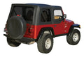 Black OEM Replacement Soft Top for 1997-06 TJ Wrangler w/ Soft Upper Doors Black Diamond For Use w/Half Steel Doors w/Tinted Windows RT Off Road