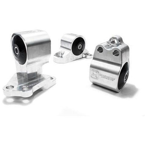 92-95 Civic Polished Aluminum Conversion Engine Mount Kit B/D Series Manual / Auto 2 Manual/Hydro 250-400HP 75A Black Innovative Mounts
